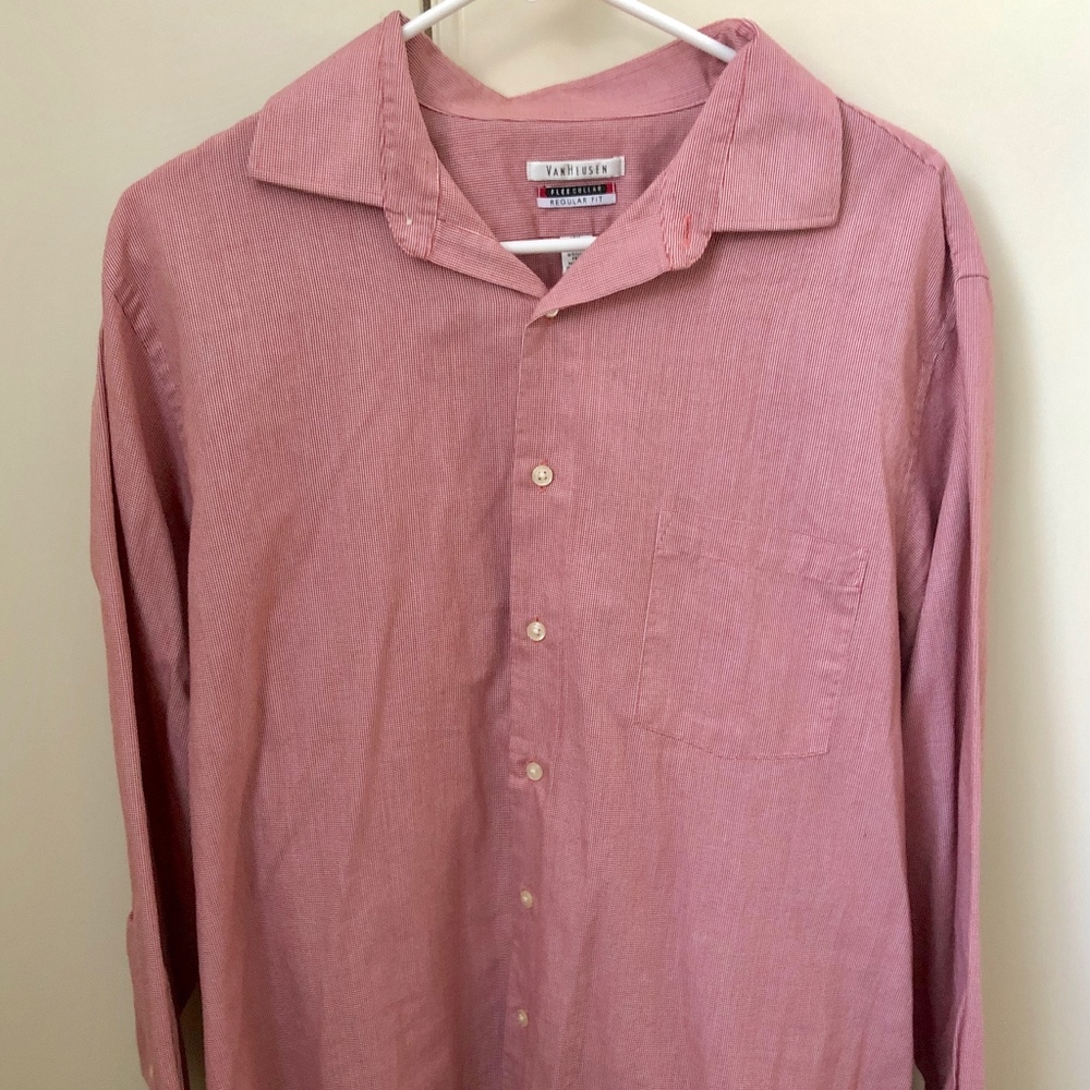 Red & White Button Down Shirt